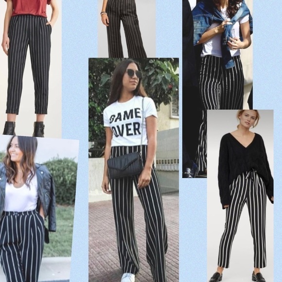 Who What Wear Black and white striped Women’s Pants Size 4 - Picture 8 of 8